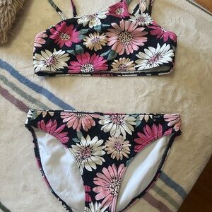 Abercrombie Kids Floral Bikini Set with Pink and White Flowers